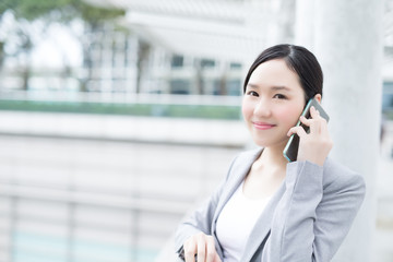 Sticker - business woman speak smart phone