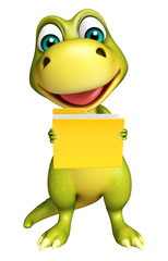 Poster - Dinosaur cartoon character with folder