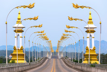 3rd Thai - Lao Friendship Bridge At Nakhon Phanom Thailand.