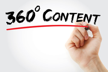 Poster - Hand writing 360 degrees Content with marker, business concept