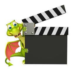 Poster - fun Dragon cartoon character with clapper board