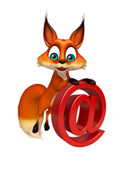 Poster - fun Fox cartoon character with at the rate sign