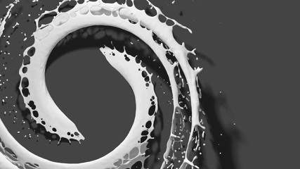 Poster - 3d rendering background with circular splashes forms