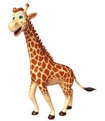 Poster - walking Giraffe cartoon character