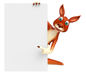 Poster - Kangaroo cartoon character  with  board