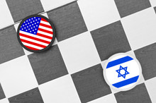 Draughts (Checkers) - United States Vs Israel - Collaboration And Rivalry Between Two Strong Allies With Great Power - Problem Of Palestine State, Zionism, Peace On Middle East