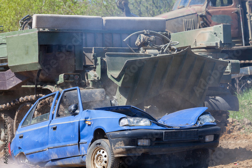 Panzer Uberrollt Auto Tank Crushes Car Buy This Stock Photo And Explore Similar Images At Adobe Stock Adobe Stock