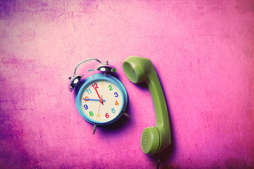 clock and handset