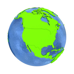 Wall Mural - North America on green Earth