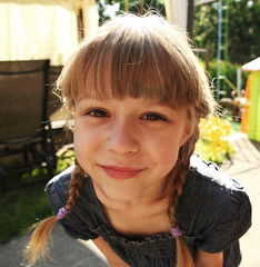 beautiful little girl in nature