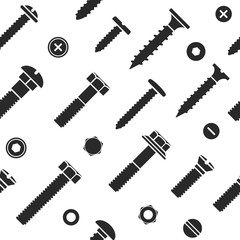 Nut and bolt head icons seamless.