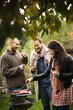 © Johnér - Three friends having a barbeque, Sweden.