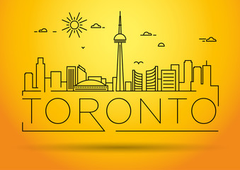 Minimal Toronto City Linear Skyline with Typographic Design