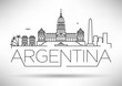 Minimal Argentina Linear Skyline with Typographic Design