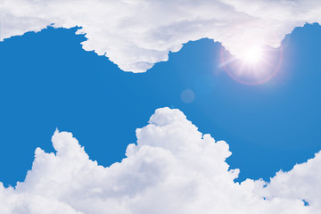 Aufkleber - Fantastic soft white clouds against blue sky