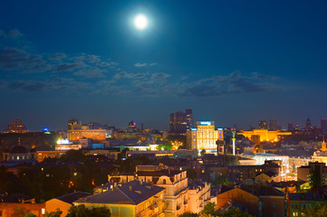 Sticker - Kiev in moonlight. Ukraine