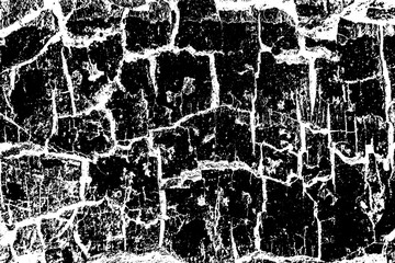 Poster - Grunge white and black cracked wall background