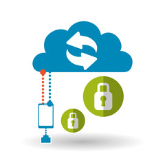 Cloud computing design. Trip icon. Flat illustration, technology vector