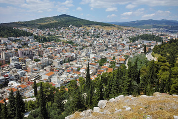 Panoramic view of Lamia City, Central Greece 