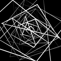 Leinwandbilder - Random intersecting lines. Abstract monochrome geometric art.