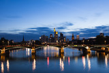 Fototapeta Londyn - Skyline of Frankfurt, Germany at night