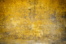 Real Wall Background, Grungy Yellow Texture.
