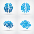Four brain icons