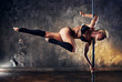 Young pole dance woman