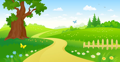 Wall Mural - Summer forest path