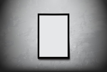 Poster - Black modern frame with white space for you text on Concrete Wal