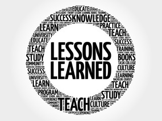 Wall Mural - lessons learned word cloud, education concept