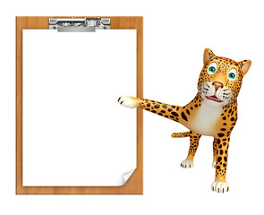 Wall Mural - Leopard cartoon character with exam pad