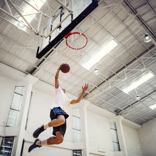 Fotomural Concepto del jugador Competencia Ejercicio de rebote de baloncesto