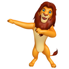 pointing Lion cartoon character