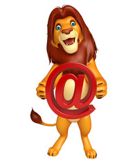 Poster - Lion cartoon character with at the rate