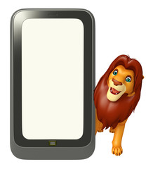 Wall Mural - cute Lion cartoon character with mobile