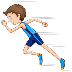 Wall Mural - Man running in race