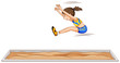 Woman athlete doing long jump
