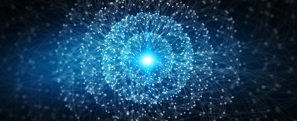Fototapete - Modern digital data network