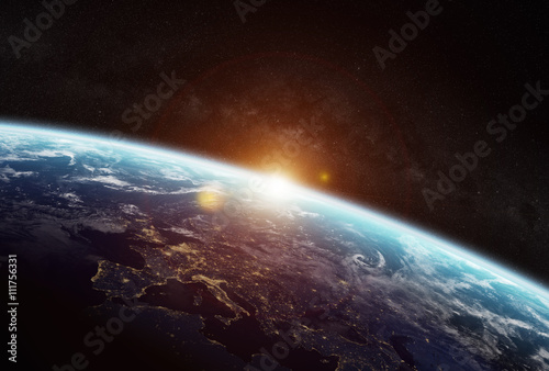 Fotomural Vista de la tierra del planeta en el espacio