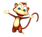 Fototapeta  - jumping Monkey cartoon character