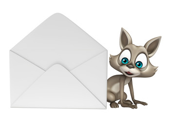 Sticker - Raccoon cartoon character with mail