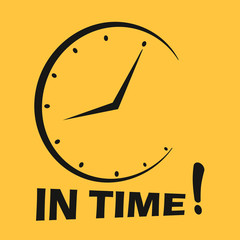 Poster - Vector clock, time company logo design, business symbol concept, minimal line style