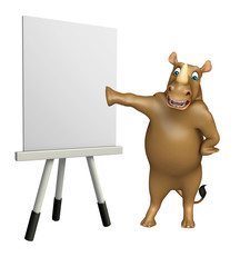 Poster - fun Rhino cartoon character with easel board