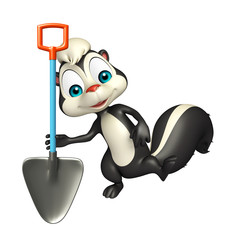 Poster - Skunk cartoon character with shovel