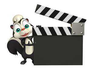 Poster - Skunk cartoon character with clapboard