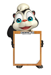 Poster - fun Skunk cartoon character with exam pad