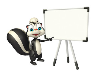 Sticker - Skunk cartoon character with display board