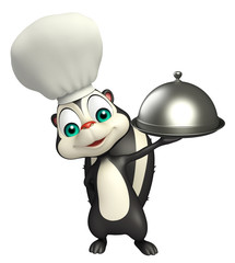 Poster - Skunk cartoon character with chef hat and cloche