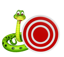 Sticker - cute Snake cartoon character with target